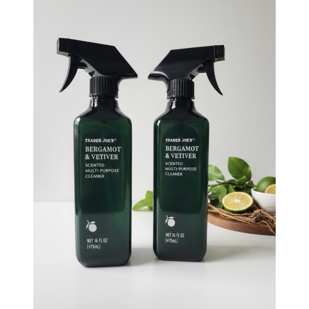 (2) NWT Trader Joe's Bergamot & Vetiver Scented Multi-purpose Cleaner 16 oz